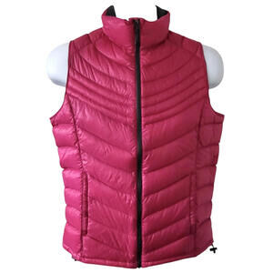 Xersion Womens Puffer Vest Size Medium Pink Down Premium Packable Nylon